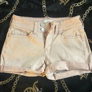 SO Women's Light Pink/Tan Jean Shorts